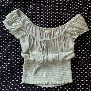 Pacsun smocked floral tie top